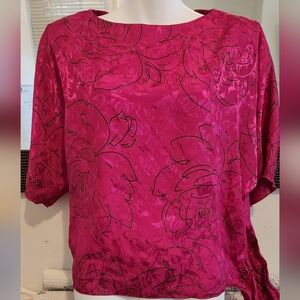 Floral Pink Women's 80s Top